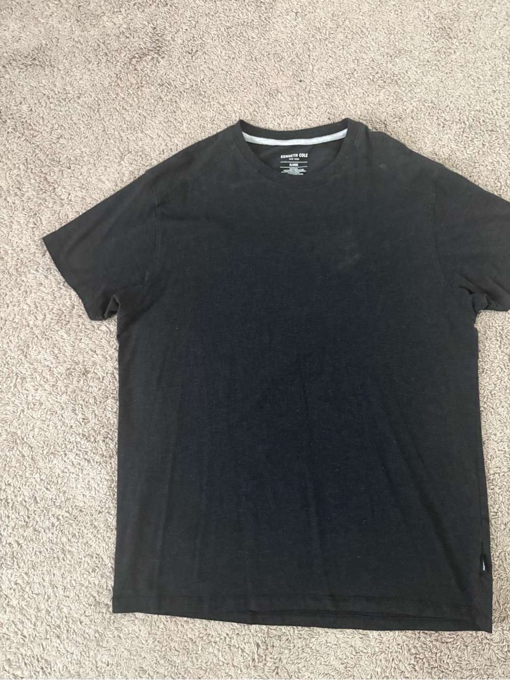 Kenneth Cole Black Short Sleeve Crewneck Tee with Subtle Trim
